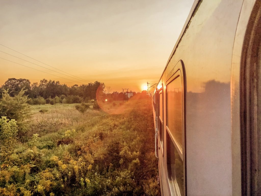 lviv-train-sunset train