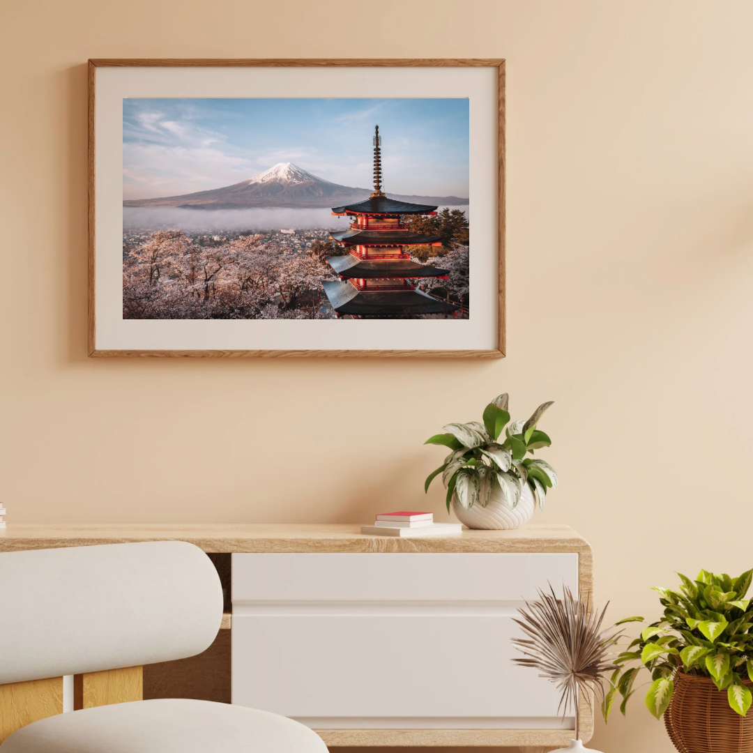 Brown Minimalist 3D Illustration Wall Frame Mockup Instagram Post